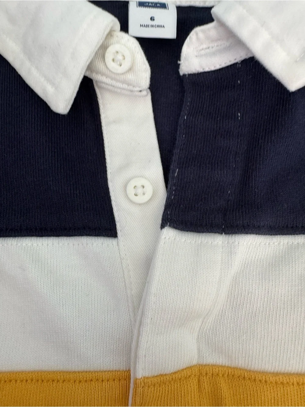Janie & Jack Classic Navy, White & Yellow Stripe Rugby Shirt - Kids